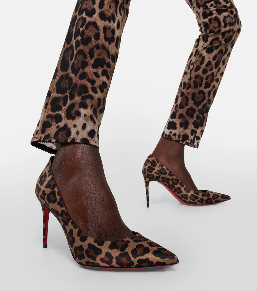 Christian Louboutin - Kate 85 leopard-print satin pumps