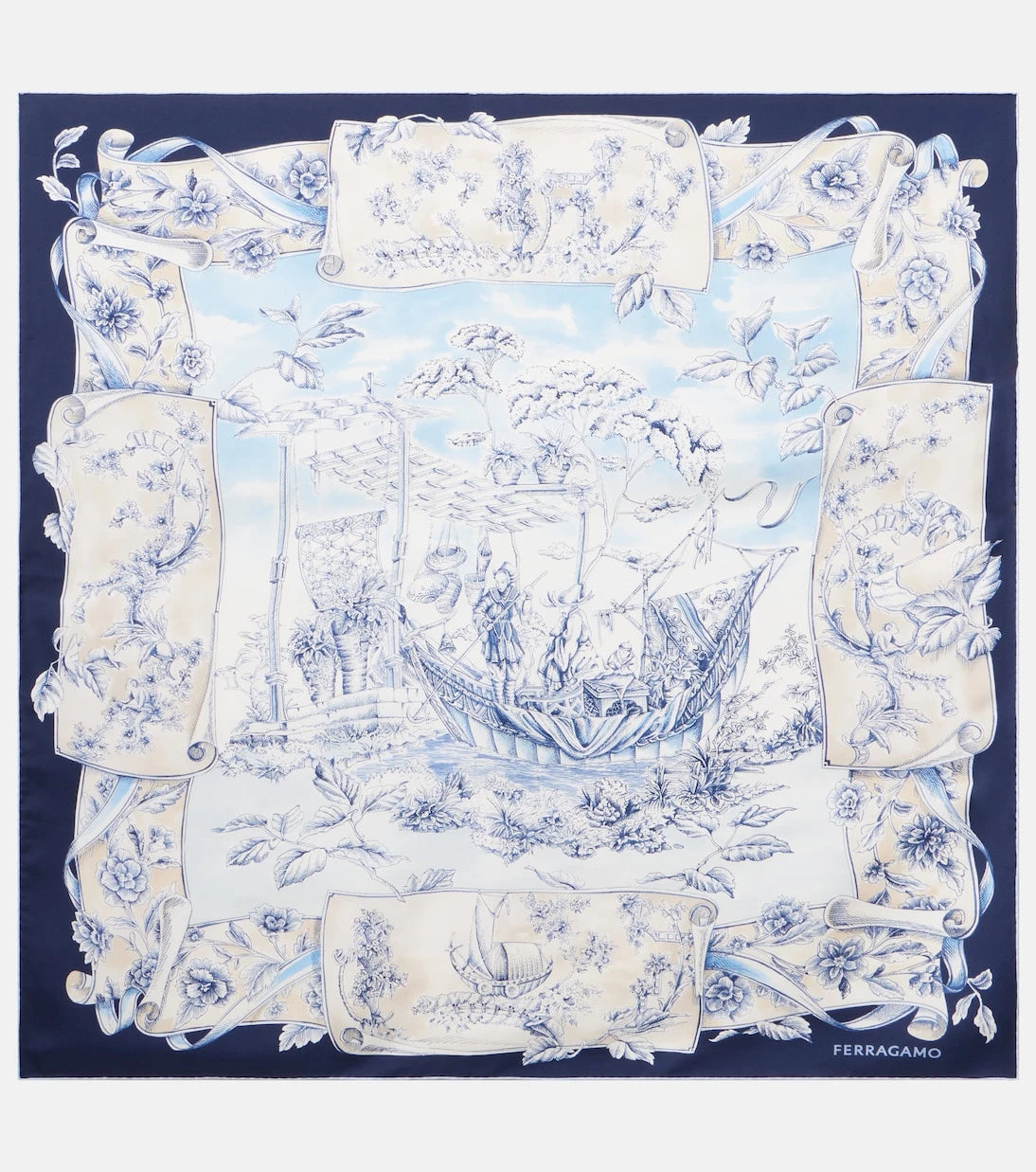 Ferragamo - Printed silk scarf