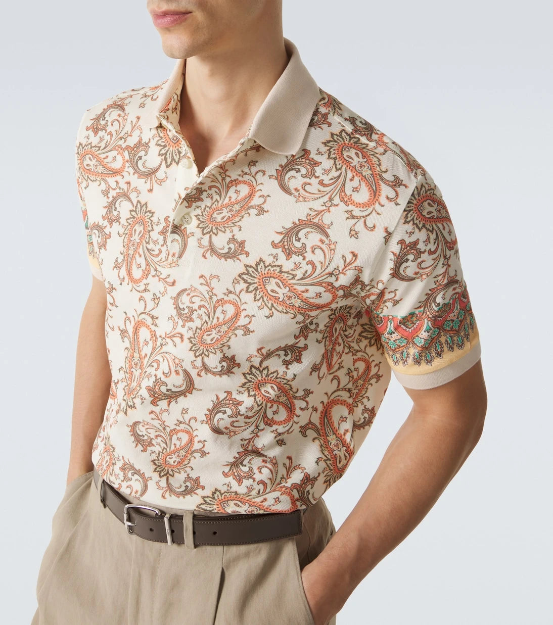 Etro - Paisley cotton piqué polo shirt