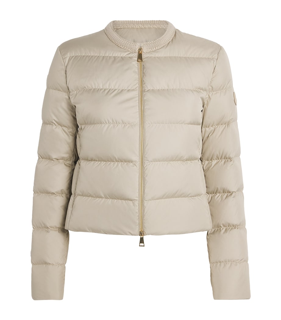 Moncler Beige Wool-Trim Mauvezin Puffer Jacket