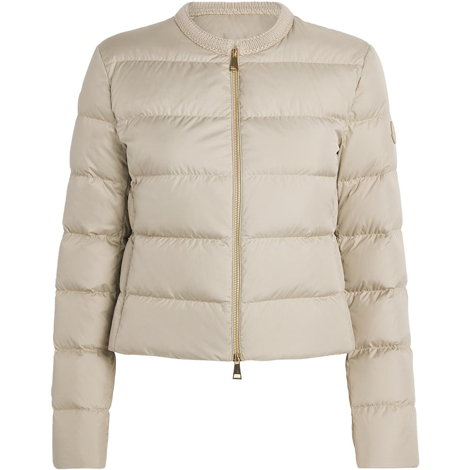Moncler Beige Wool-Trim Mauvezin Puffer Jacket