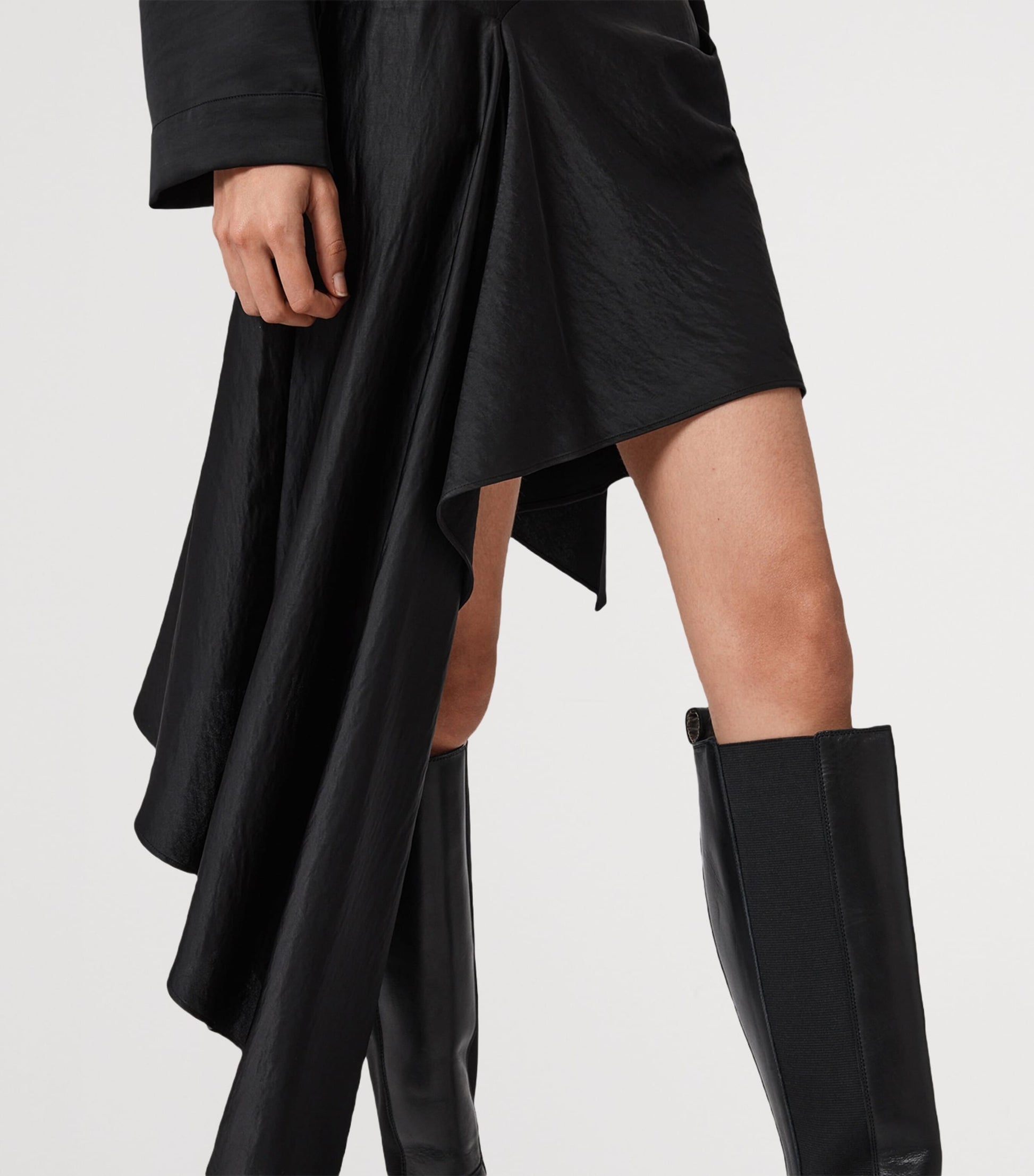 Black Satin Sami Skirt
