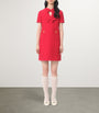 Valentino Red Virgin Wool-Silk Bow Mini Dress