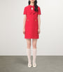 Valentino Red Virgin Wool-Silk Bow Mini Dress