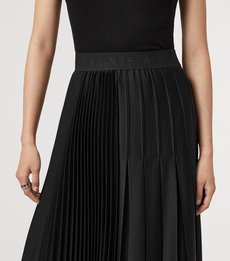 Black Pleated Jax Maxi Skirt