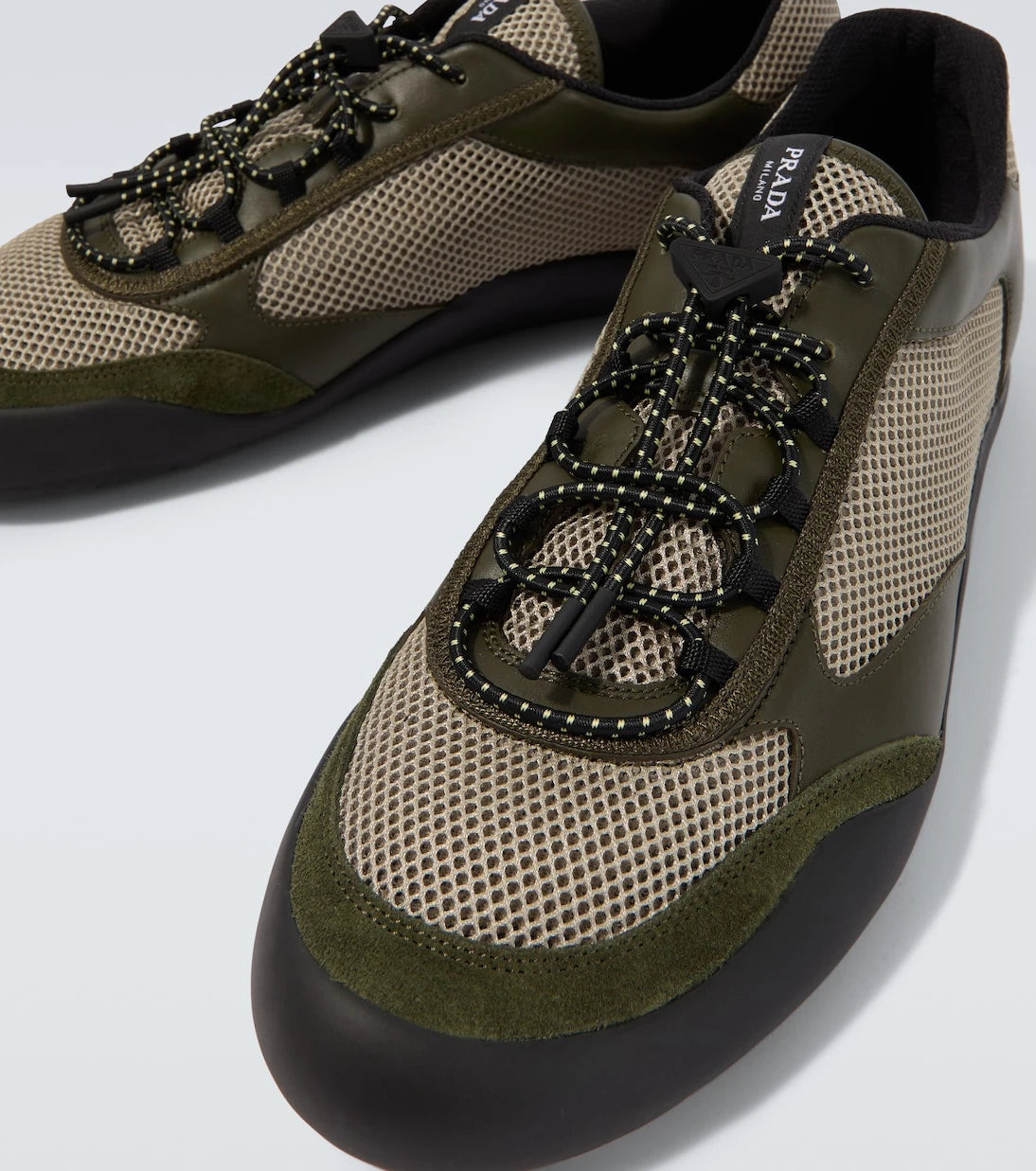 Prada - Speedrock leather-trimmed sneakers