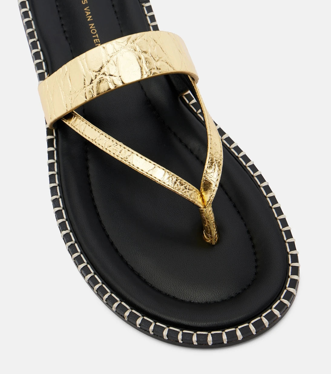 Dries Van Noten - Croc-effect leather thong sandals