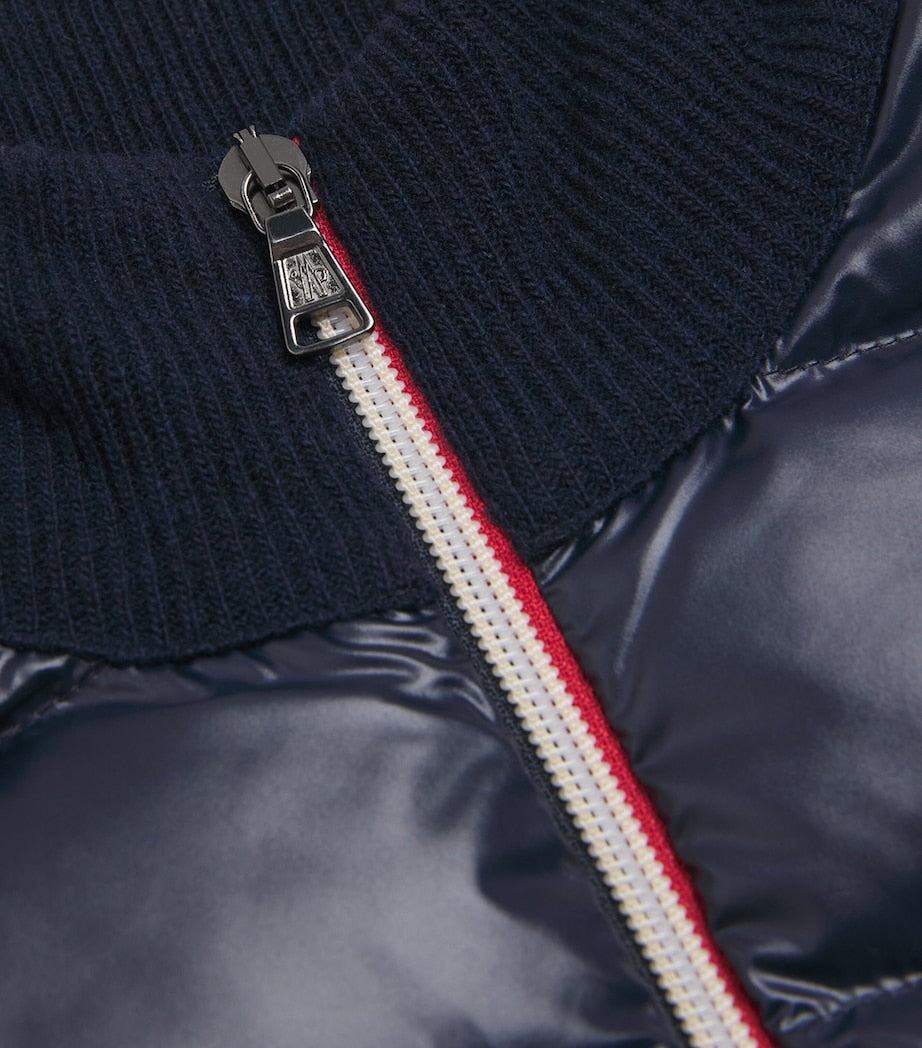 Moncler Enfant Down-Filled Virgin Wool Cardigan