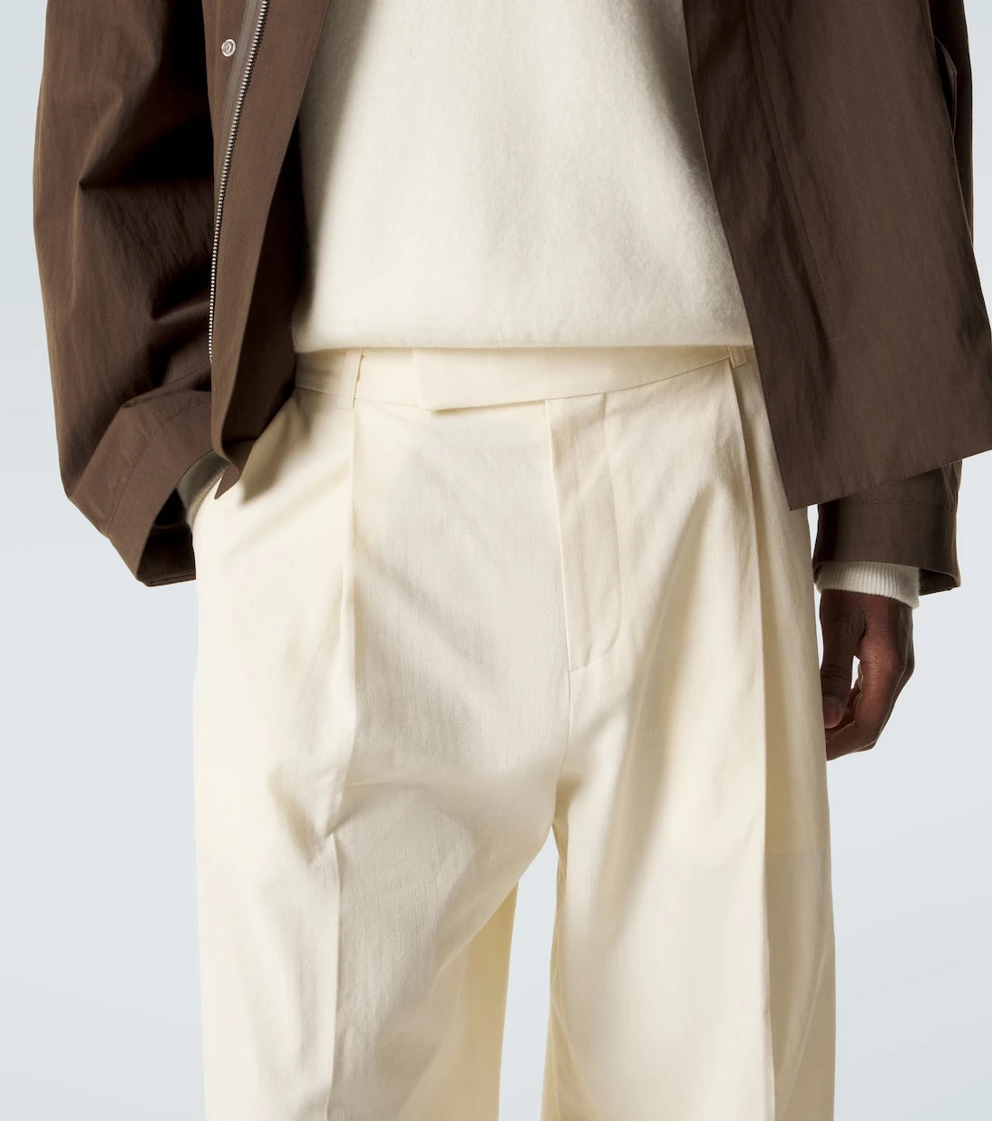 Studio Nicholson - Pull cotton and linen wide-leg pants