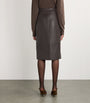 Yves Salomon Beige Nappa Leather Pencil Skirt