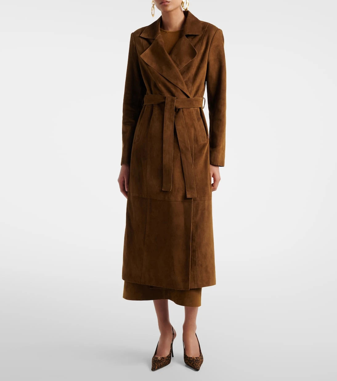 Nour Hammour - Winona belted suede wrap coat