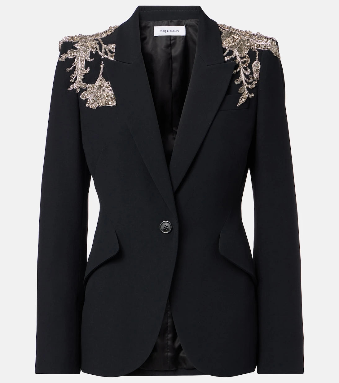 McQueen - Embellished crepe blazer