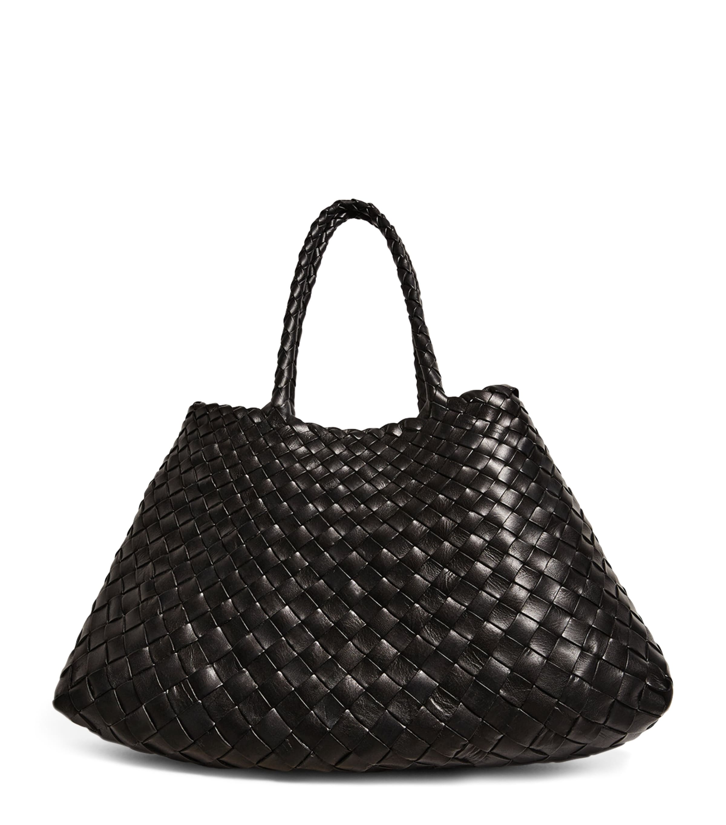 Dragon Diffusion Small Leather Woven Santa Croce Tote Bag