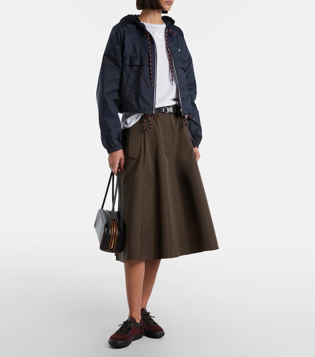 Prada - Speedrock leather-trimmed sneakers