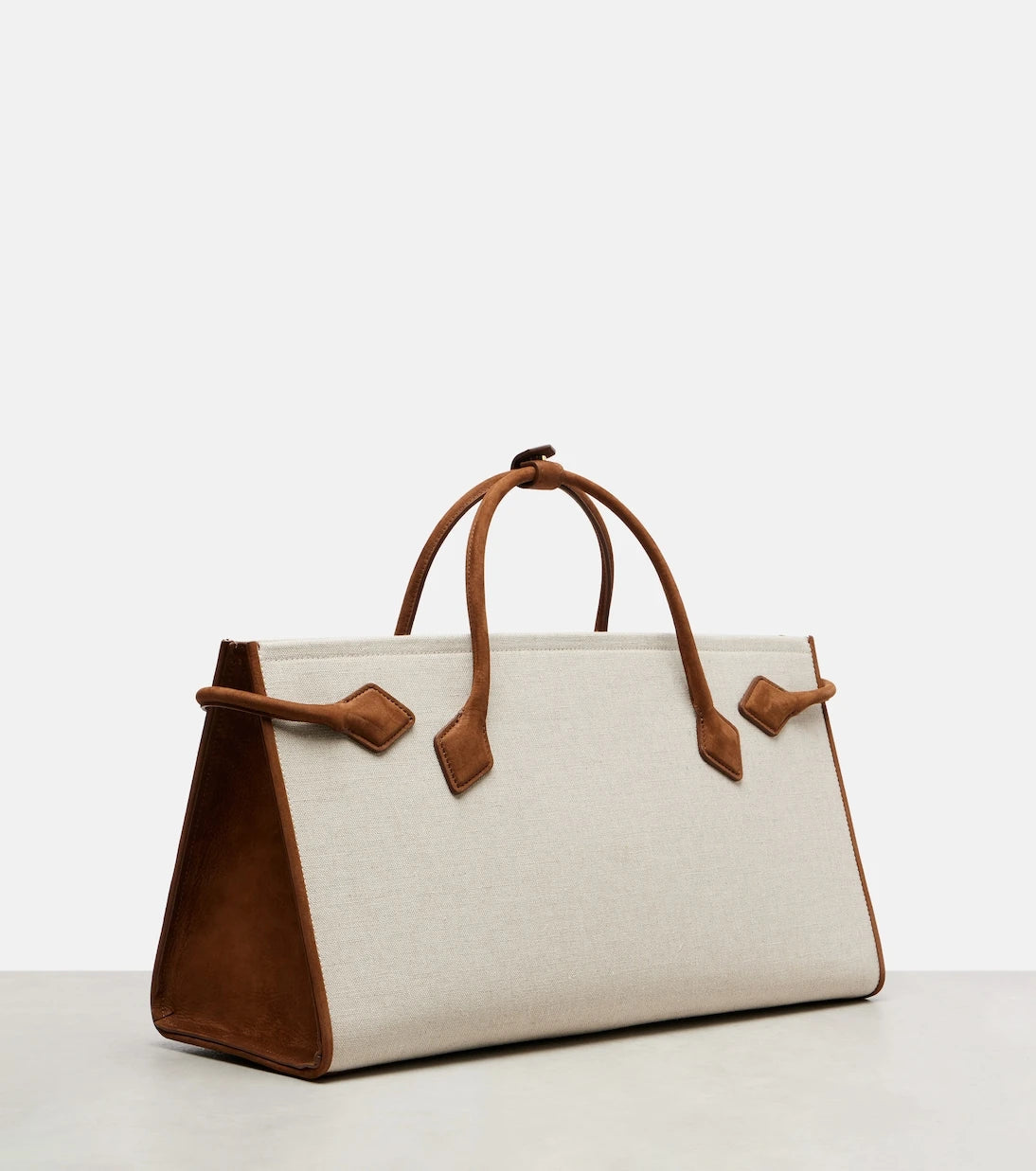 Alaïa - Le Teckel leather-trimmed canvas tote bag