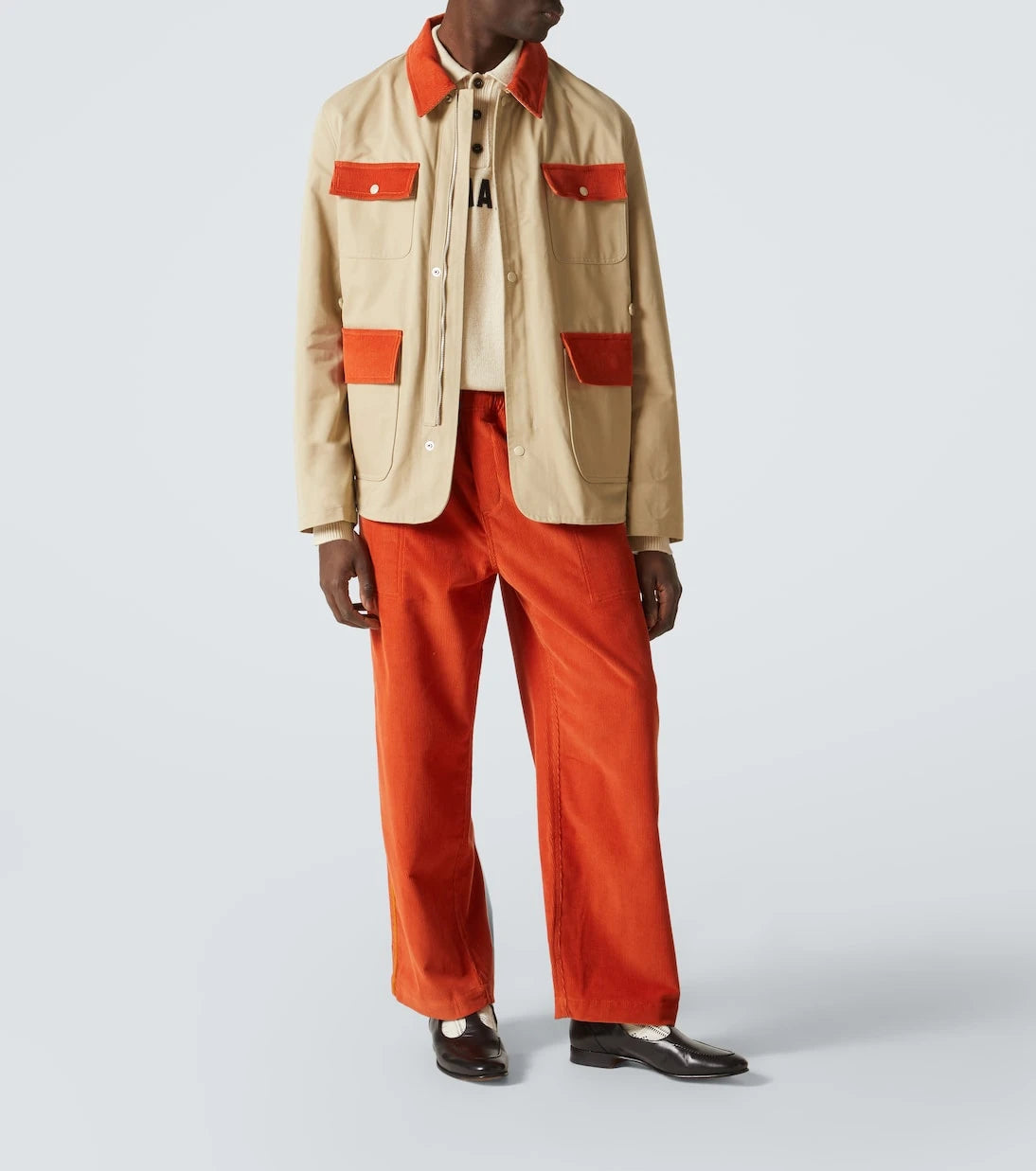 Bode - Corduroy-trimmed cotton twill field jacket
