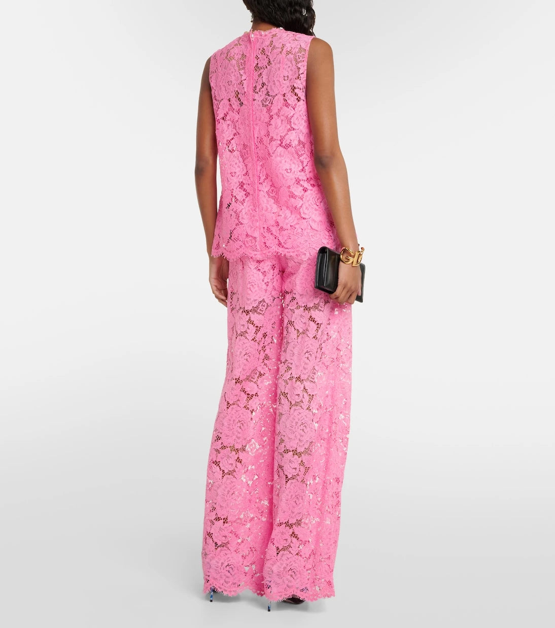 Dolce&Gabbana - Floral crepe de chine lace top