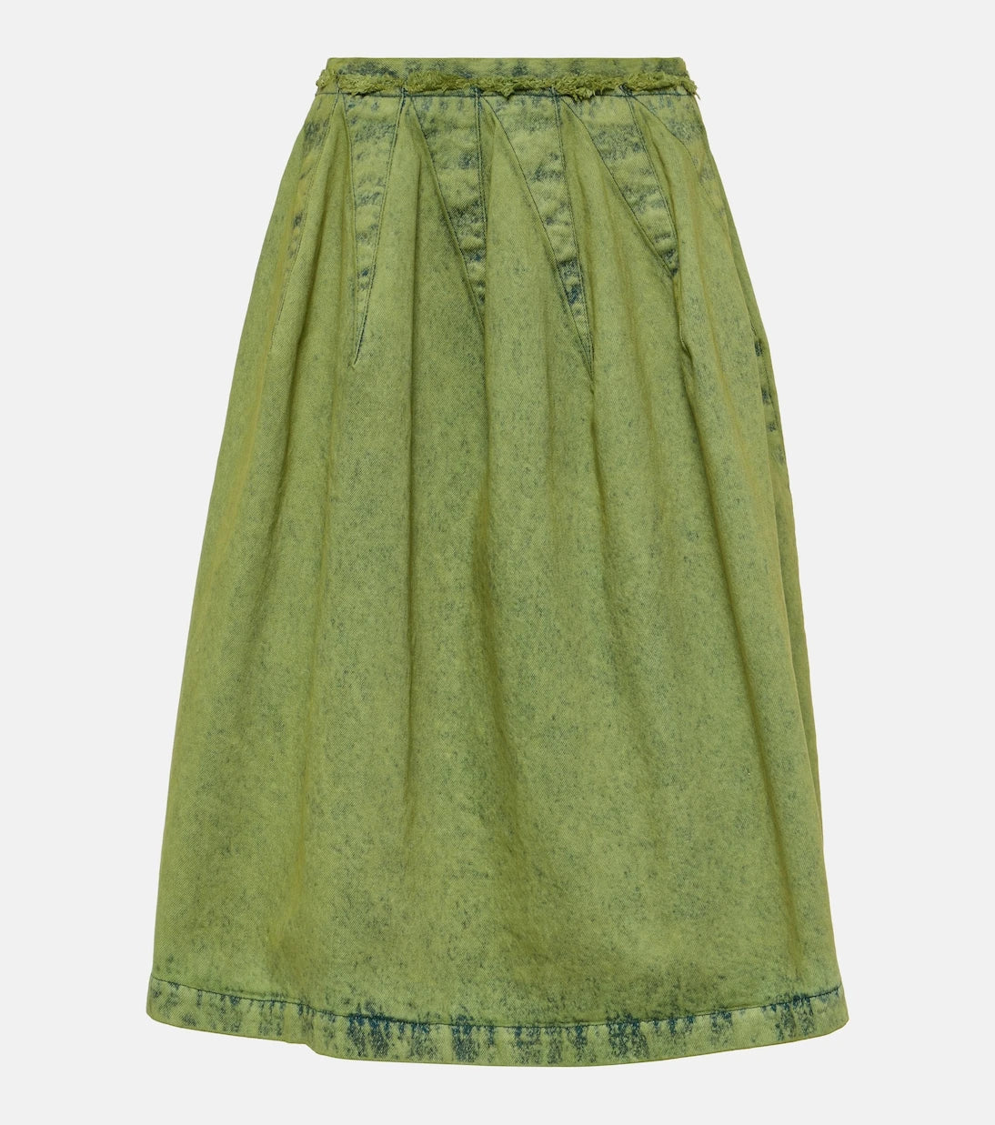 Marni - Pleated denim midi skirt