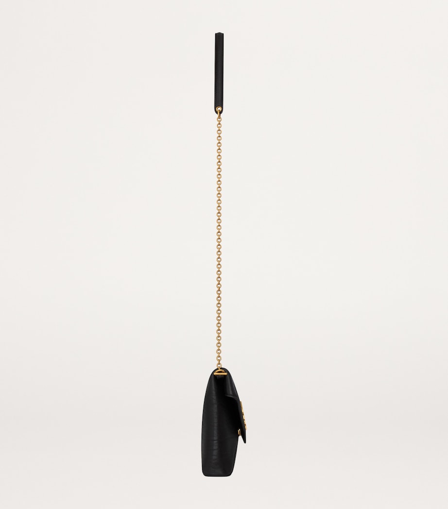 Saint Laurent Black Cassandre Chain Pouch