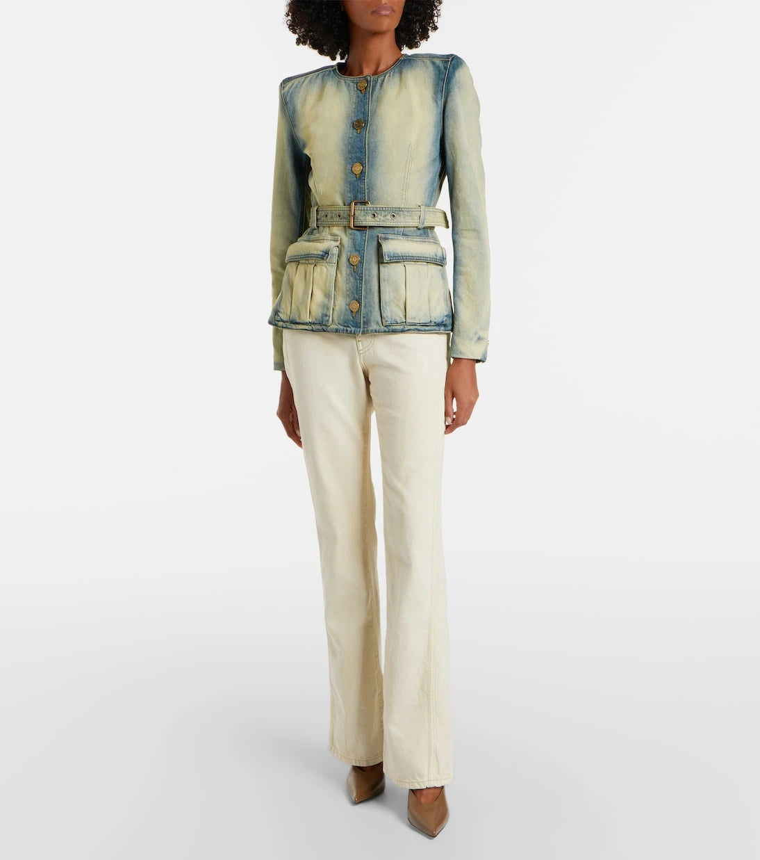 Balmain - Faded bootcut jeans