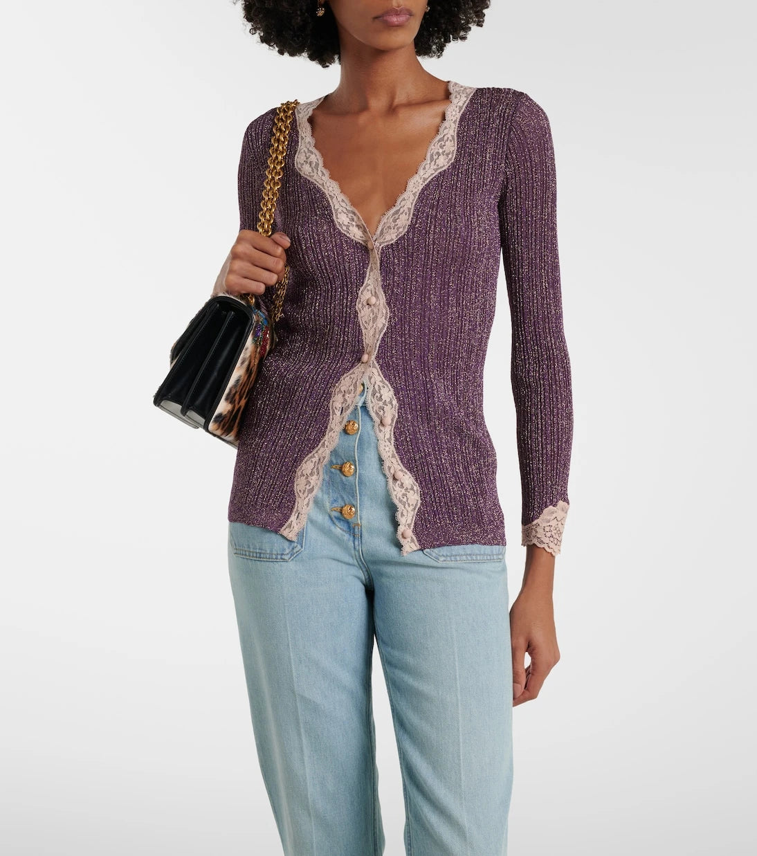 Valentino - Lace-trimmed cardigan