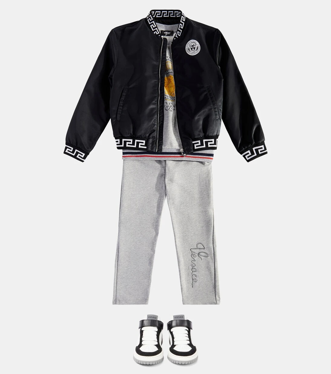 Versace Kids - بنطال رياضي من القطن الجيرسيه المطبوع