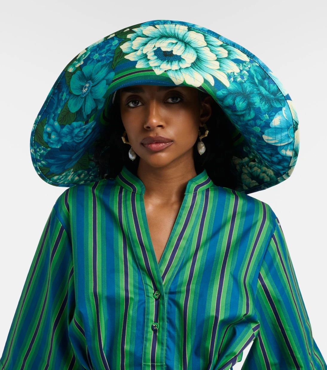 Alémais - Margo printed cotton canvas sun hat