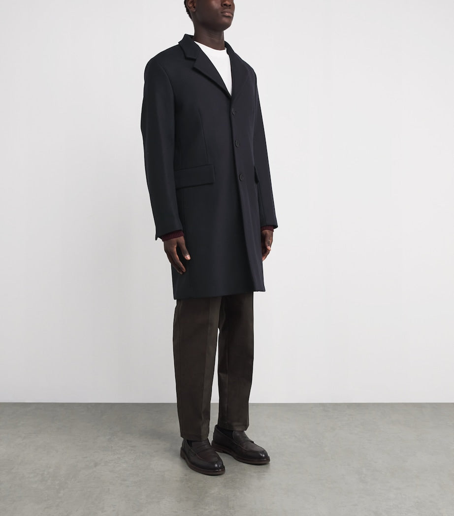 Sandro Paris Blue Wool-Blend Apollo Overcoat