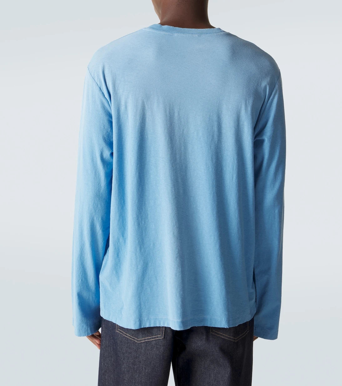 Acne Studios - تي شيرت من جيرسيه قطن ممزوج مع تأثير ممزق
