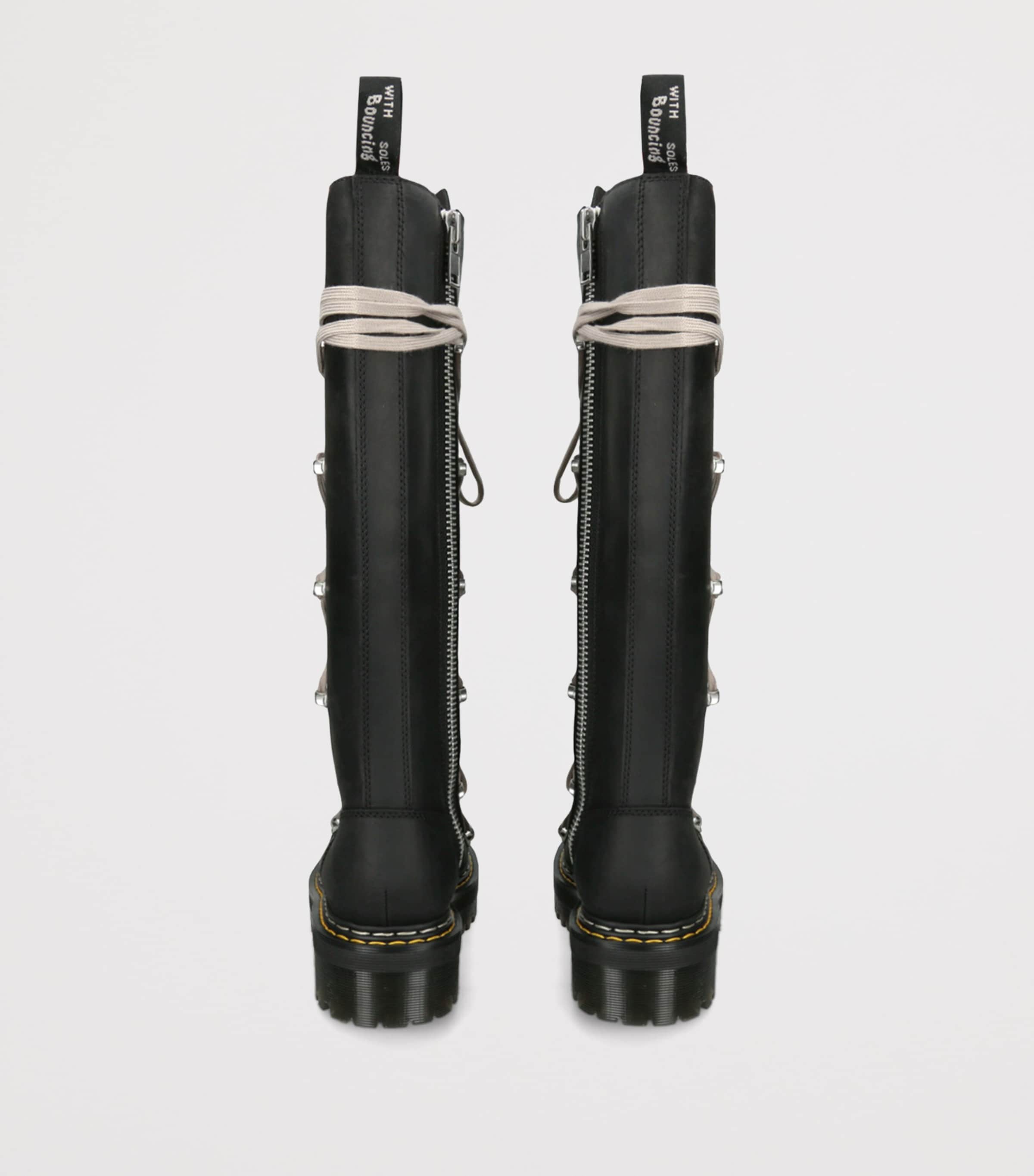 Rick Owens x Dr. Martens Leather Quad Sole Pentacle Boots