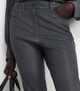 Grey Lambskin Duke Slim Trousers
