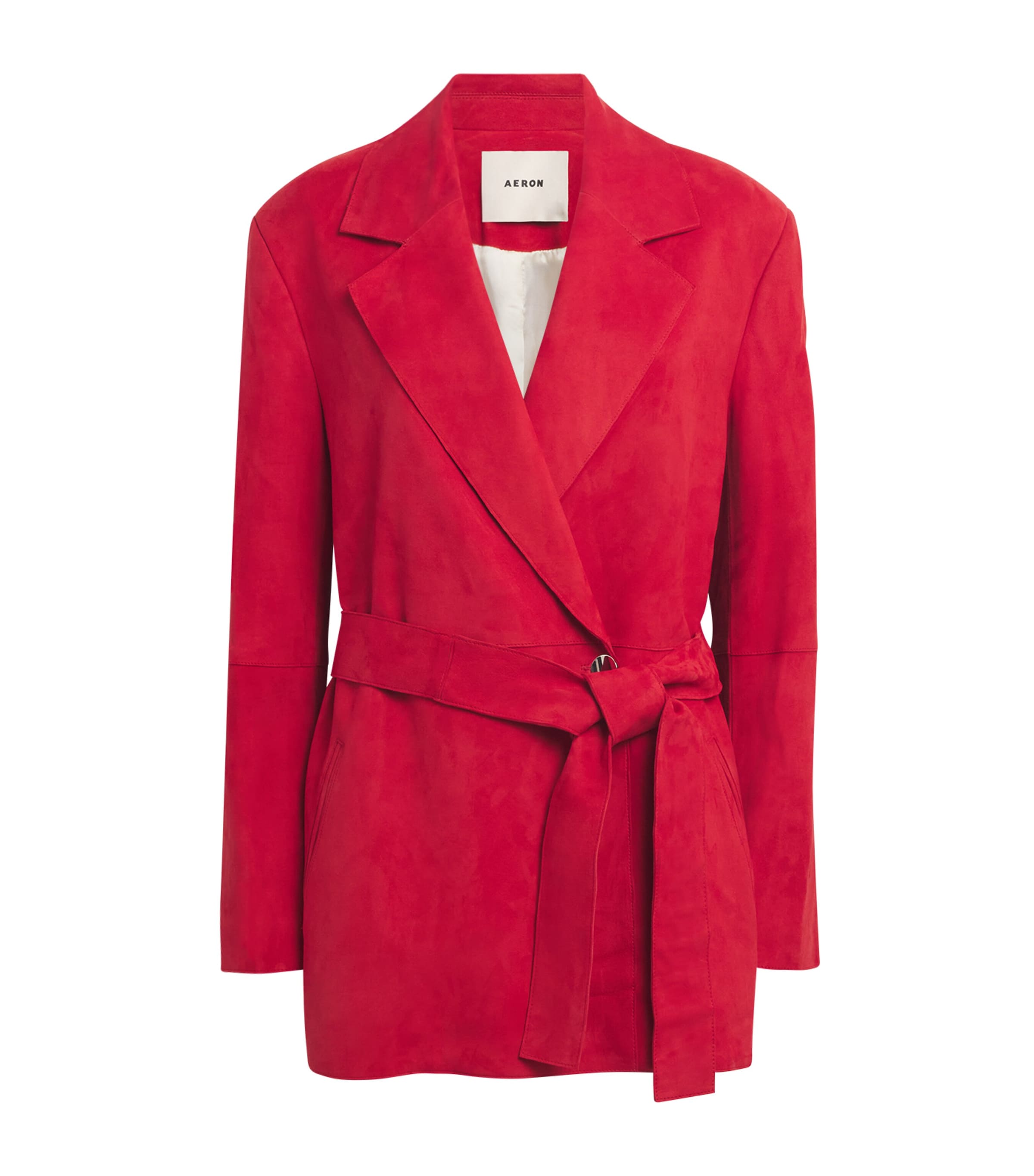 Aeron Red Suede Belted Sword Blazer