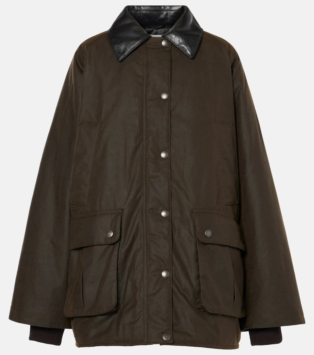 Miu Miu - Waxed oversized canvas cotton jacket