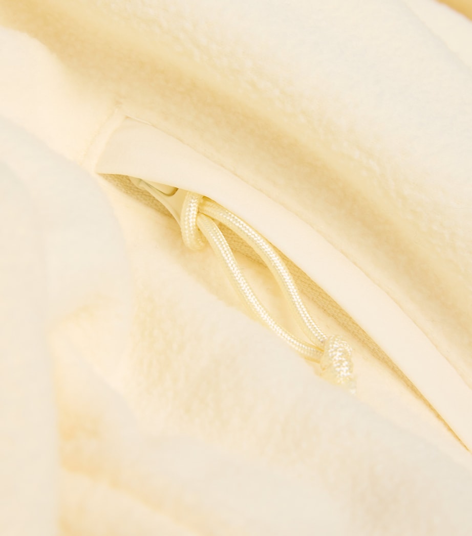 Skims Ivory Cropped Fleece Jacket