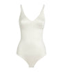 SPANX White Shaping Satin Thong Bodysuit - Light Control
