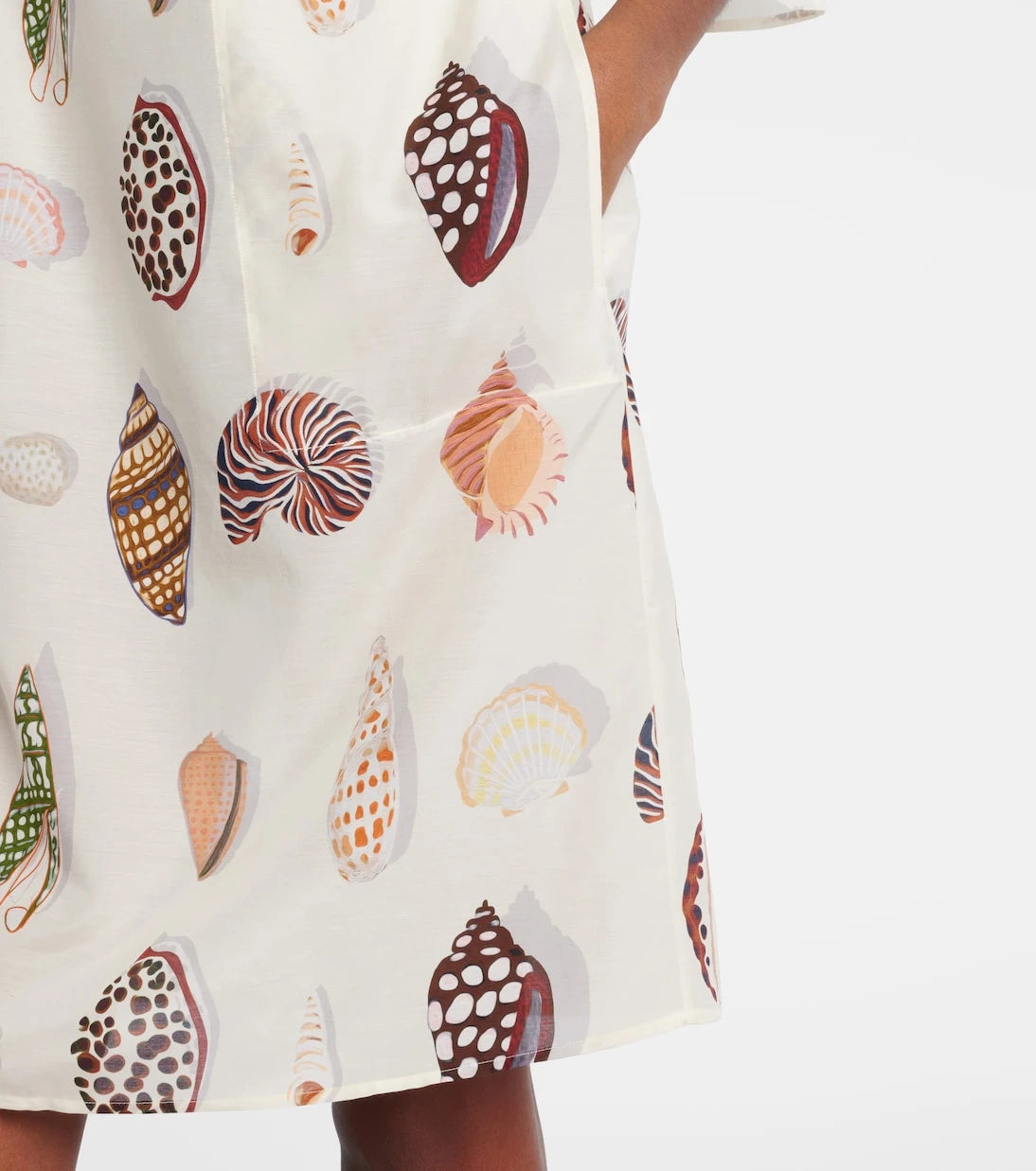 Eres - Creme printed coton and silk minidress