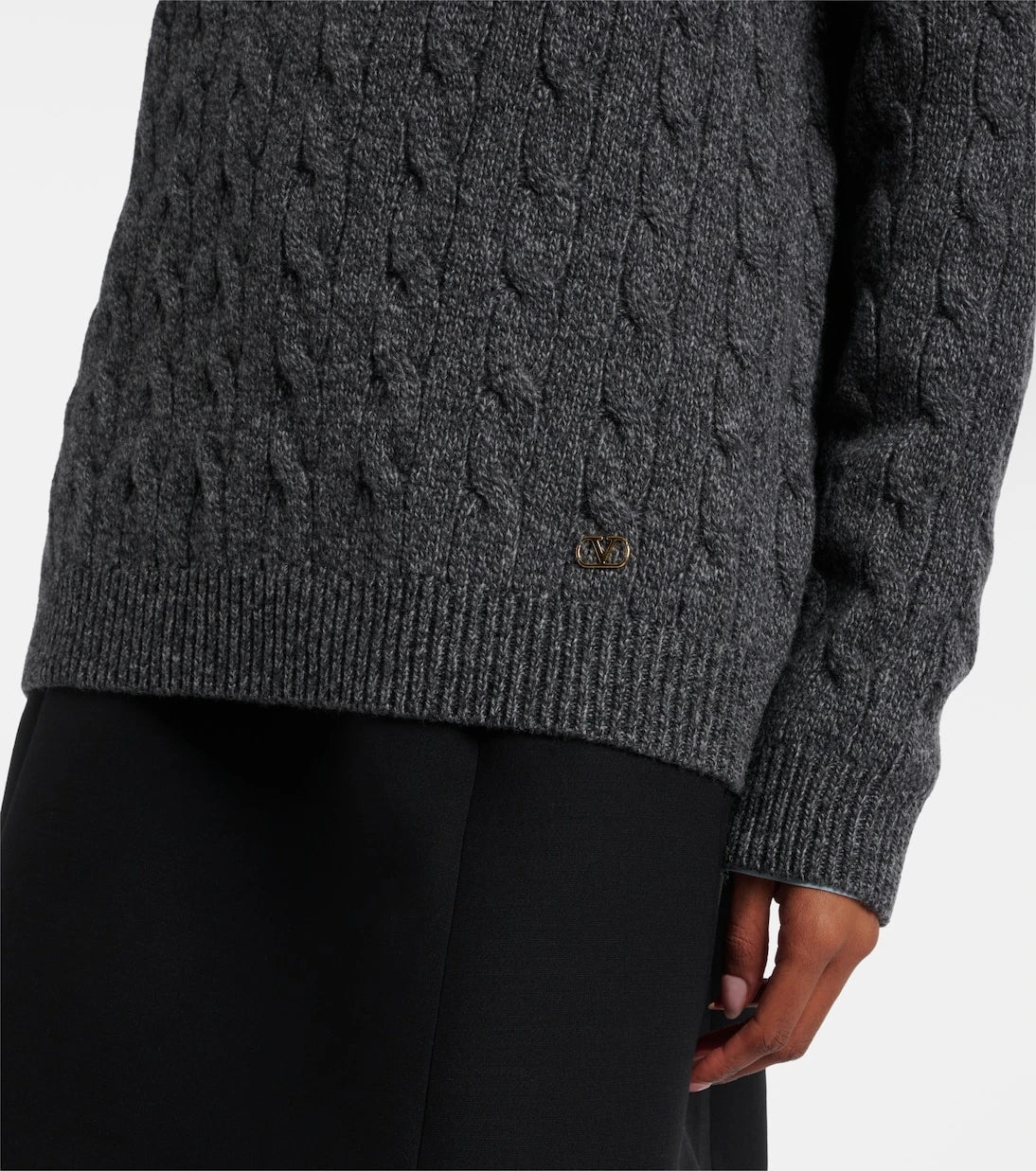 Valentino - Cable-knit virgin wool mouliné sweater