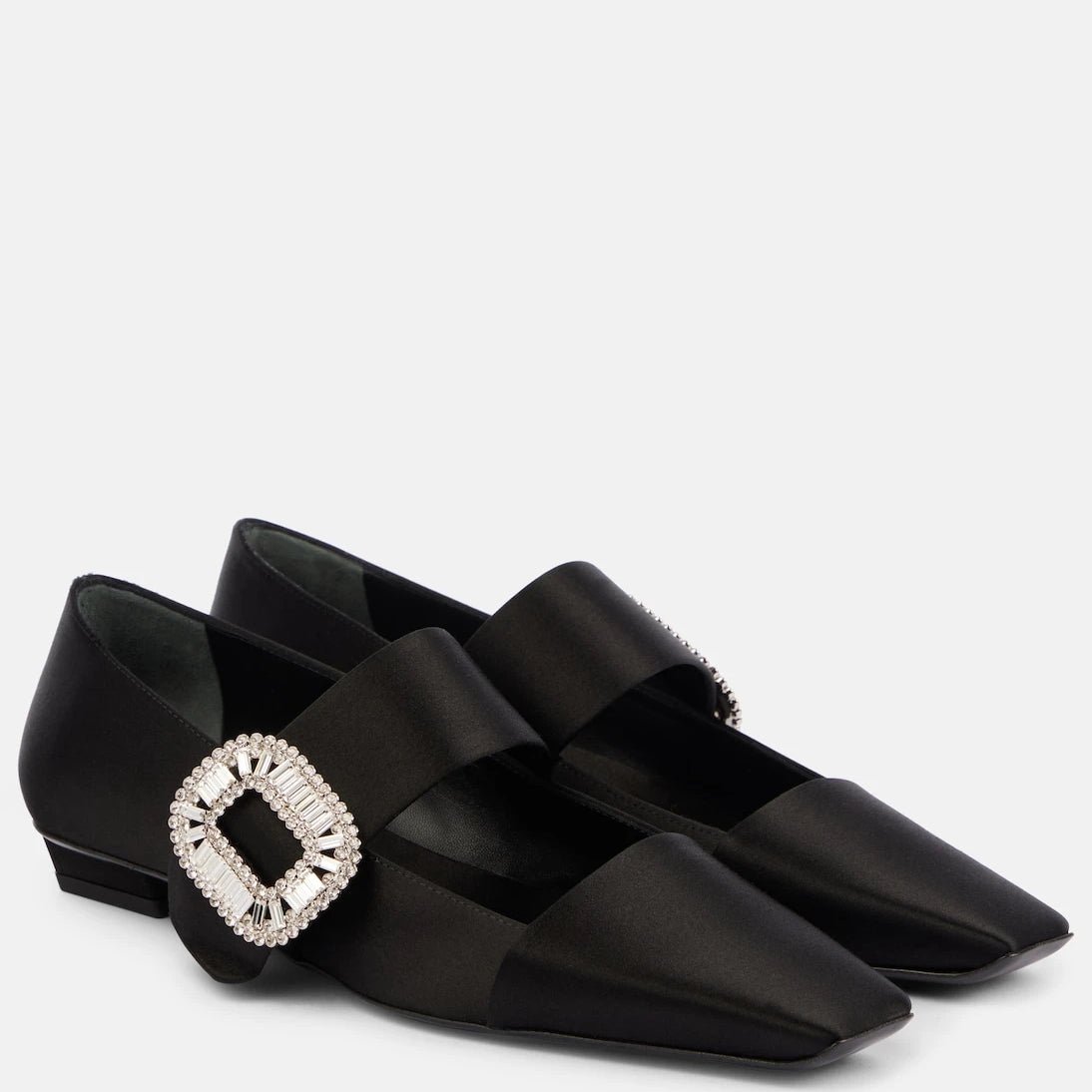 Roger Vivier - Belle Vivier embellished satin flats