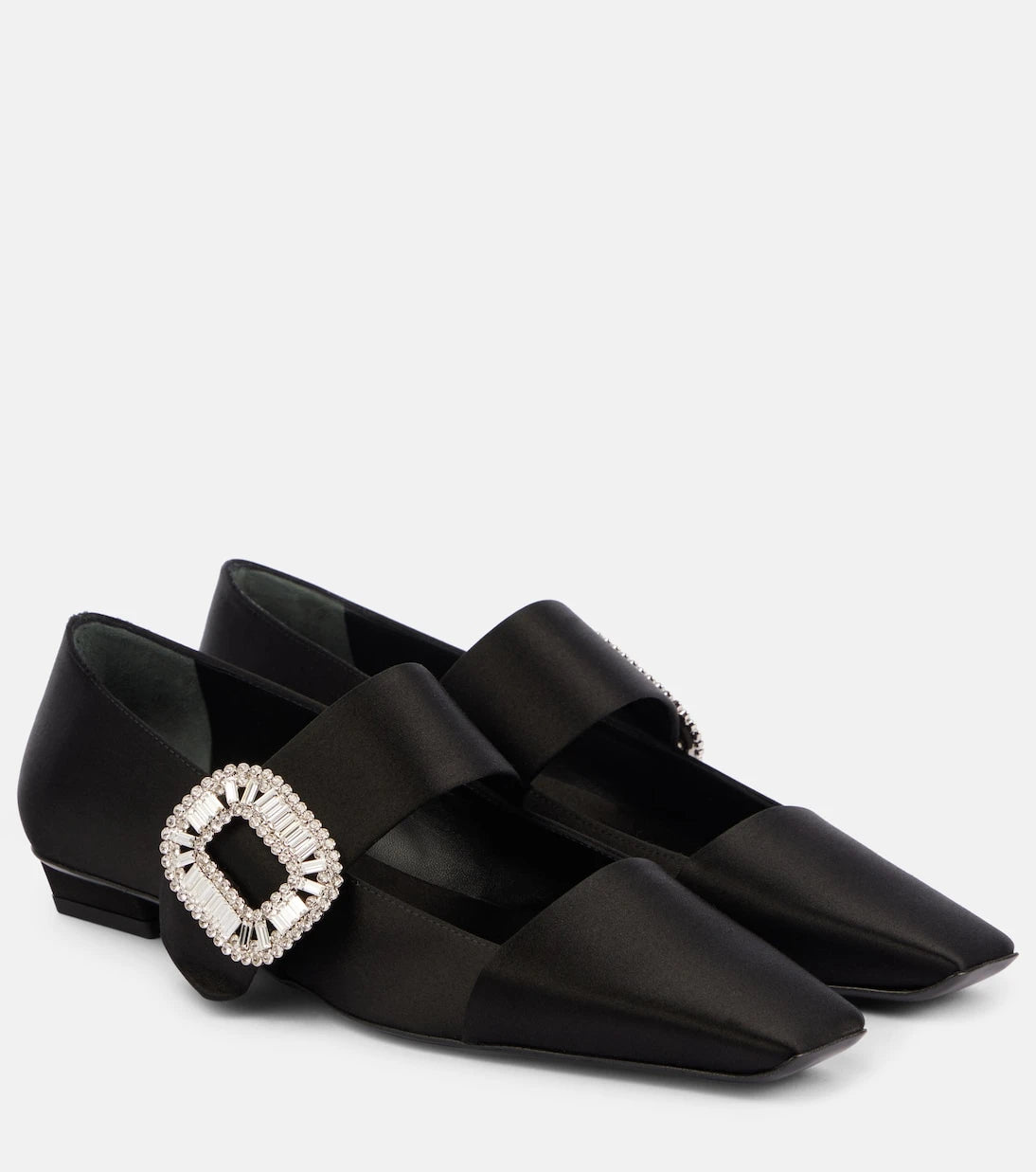 Roger Vivier - Belle Vivier embellished satin flats