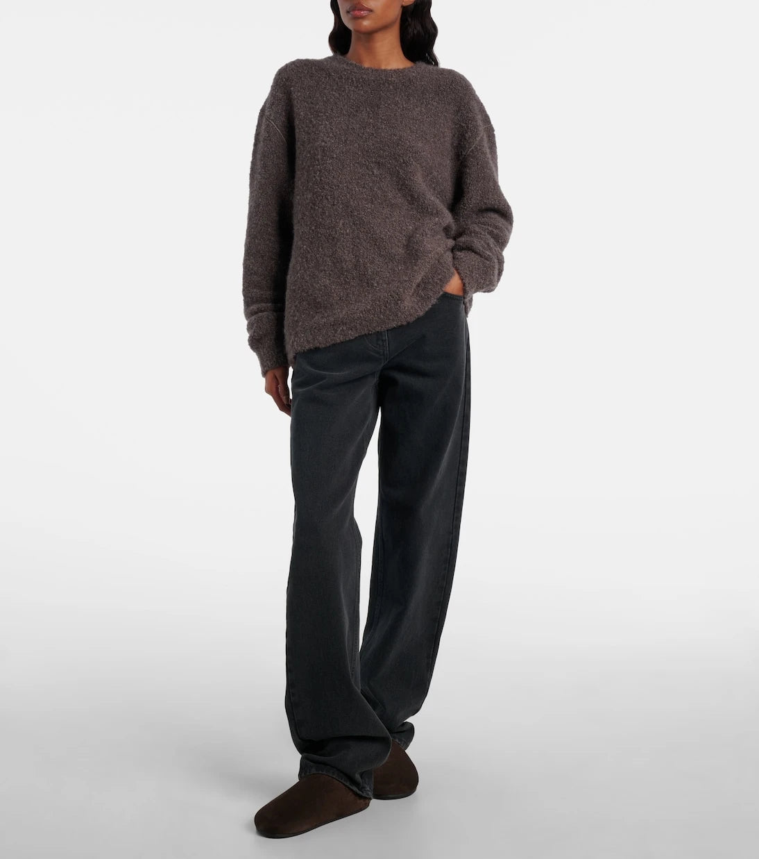 The Row - Hudson shearling-lined suede mules