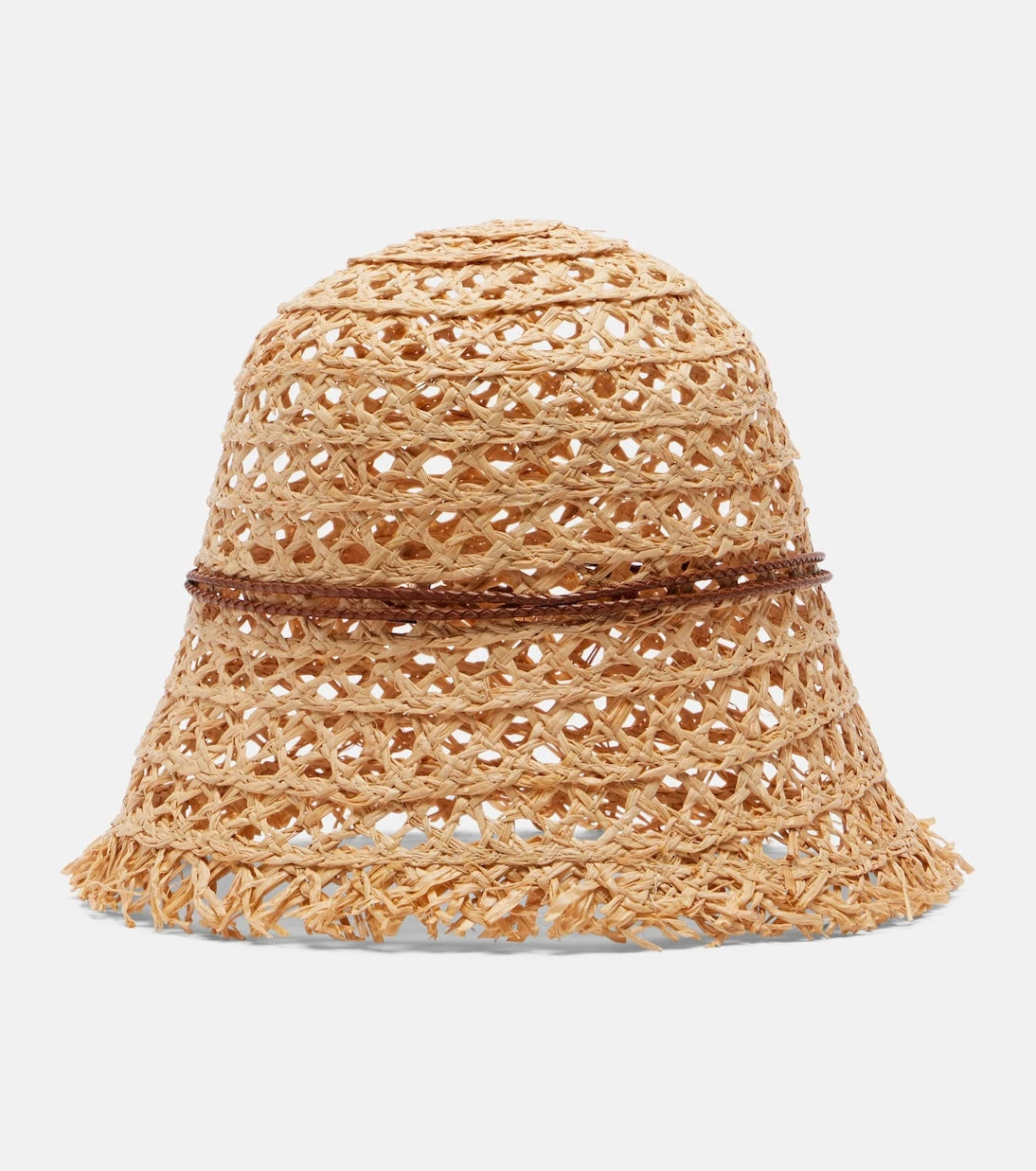 Ruslan Baginskiy - Leather-trimmed straw cloche hat