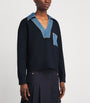 Denim-Trim Sweater