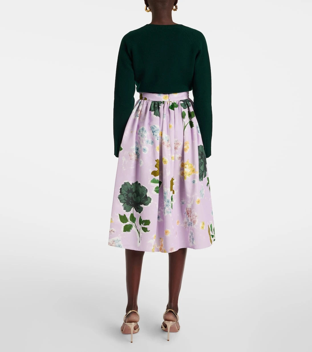 Erdem - Floral cotton-blend midi skirt