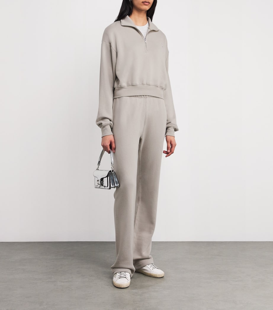 ÉTERNE Beige French Terry Cropped Sweatshirt