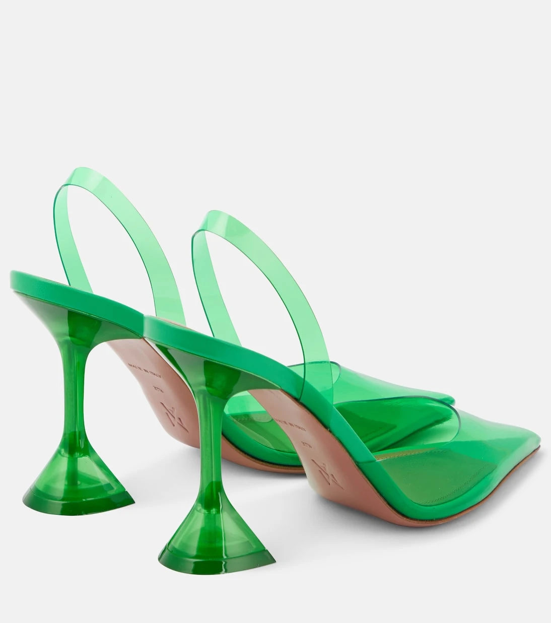 Amina Muaddi - Holli Glass PVC slingback pumps