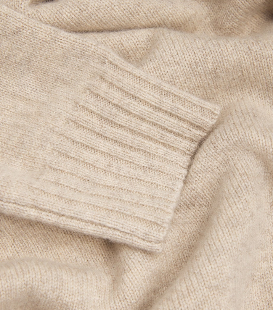 Beige Cashmere Knit Sweater