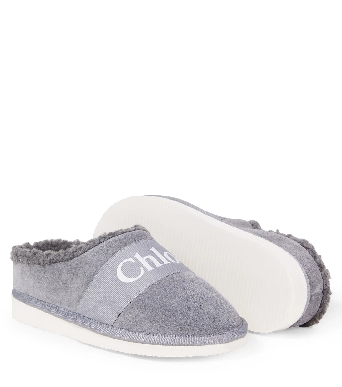 Chloé Kids - Logo suede slippers