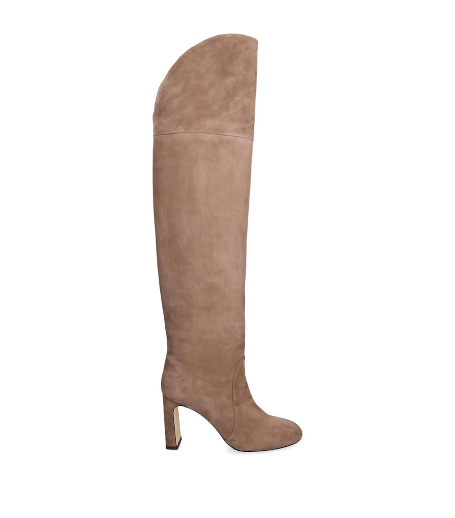 Stuart Weitzman Brown Suede Babette Tubo Over-The-Knee Boots 85
