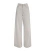 Grey Dame No-Cuff Wide-Leg Jeans