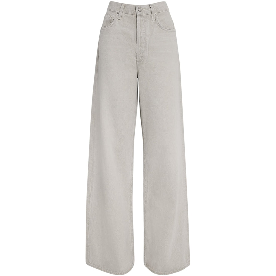 Grey Dame No-Cuff Wide-Leg Jeans